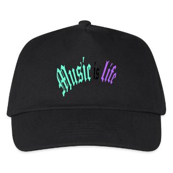Music is Life Music is Life Love Quote - Kids’ Baseball Cap - black - Front