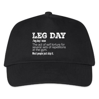 Leg Day Definition, Funny Gym Pump Cover Workout - Kids’ Baseball Cap - black - Front