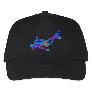 Diver Underwater Silhouette Gift - Kids’ Baseball Cap - black - Front
