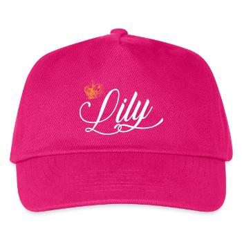 Lily Custom Name für Frauen Kinder Kleinkinder - Lily - Kinder Basecap - Fuchsia - Vorne