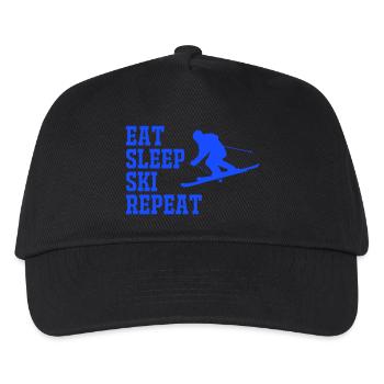 SKI EAT SLEEP REPEAT - Kids’ Baseball Cap - black - Front