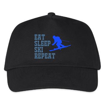 SKI EAT SLEEP REPEAT - Kids’ Baseball Cap - black - Front