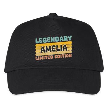 Name Amelia - Kinder Basecap - Schwarz - Vorne