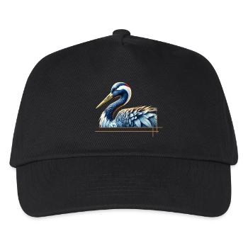 Eleganter Kran - Kinder Basecap - Schwarz - Vorne