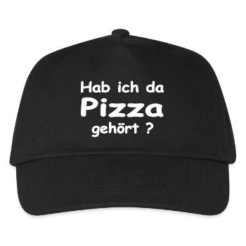 Pizza - Kinder Basecap - Schwarz - Vorne