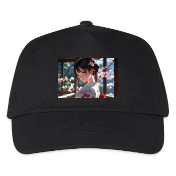 Farbenfrohe Geisha in traditioneller Eleganz - Kinder Basecap - Schwarz - Vorne