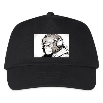 Cooler Affe im futuristischen Stil - Kinder Basecap - Schwarz - Vorne
