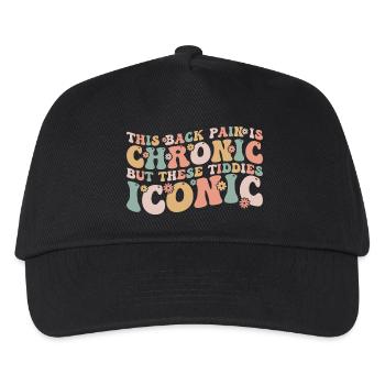 this back pain is chronic but these tiddies iconic - Casquette de baseball Enfant - noir - Devant