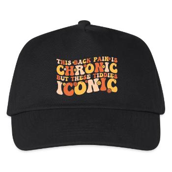 this back pain is chronic but these tiddies iconic - Casquette de baseball Enfant - noir - Devant