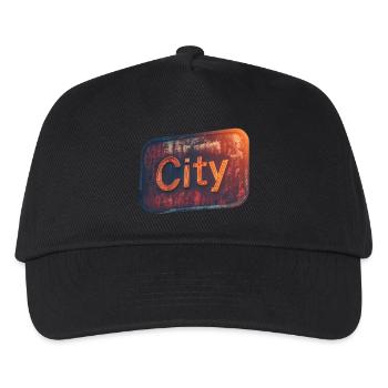 City retro neon style for urban flair - Kids’ Baseball Cap - black - Front