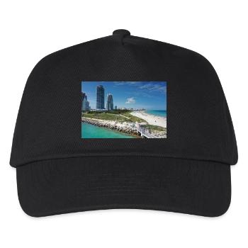 Miami Beach Piermit Wolkenkratzer - Kinder Basecap - Schwarz - Vorne