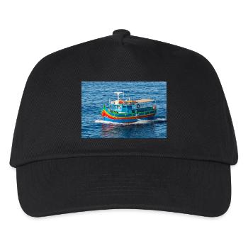 Malta traditionelles Fischerboot Luzzu - Kinder Basecap - Schwarz - Vorne