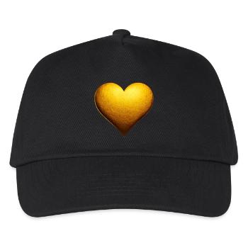 Goldener Schriftzug Herz aus Gold - Kinder Basecap - Schwarz - Vorne