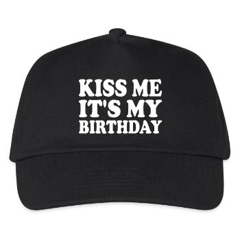 kiss me it's my birthday - Kinder Basecap - Schwarz - Vorne