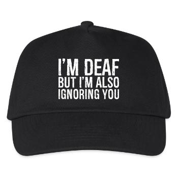 I'm deaf but I'm also Ignoring you - Kids’ Baseball Cap - black - Front