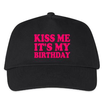 kiss me it's my birthday - Kinder Basecap - Schwarz - Vorne