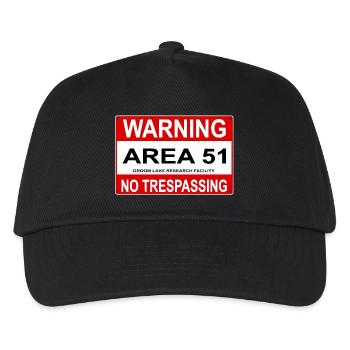 AREA 51 Schild - Kinder Basecap - Schwarz - Vorne