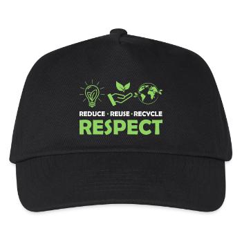 Reduce Reuse Recycle Respect Planet Environmental - Kids’ Baseball Cap - black - Front