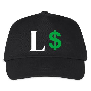 Buchstabe l Dollar - Kinder Basecap - Schwarz - Vorne