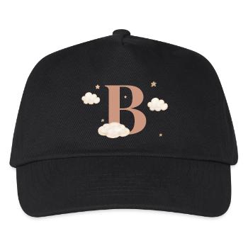 Buchstabe b bewölkt Sterne - Kinder Basecap - Schwarz - Vorne
