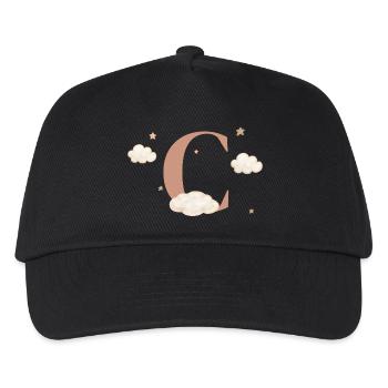 Buchstabe c bewölkt Sterne - Kinder Basecap - Schwarz - Vorne