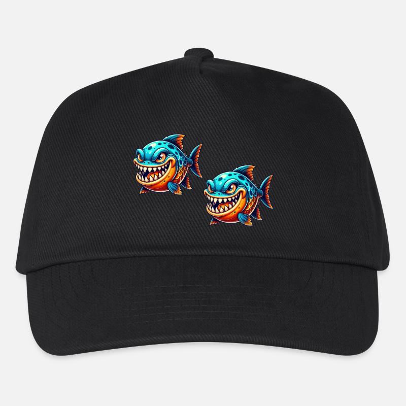 piranha comic fisch 2 - Kinder Basecap - Schwarz