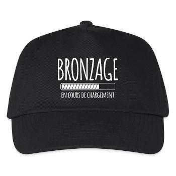 Tan Loading, Summer, Vacation, French - Kids’ Baseball Cap - black - Front