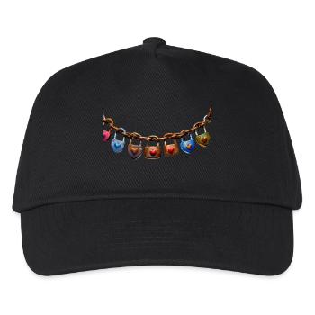 Liebesschlösser mit Herzen - Kinder Basecap - Schwarz - Vorne