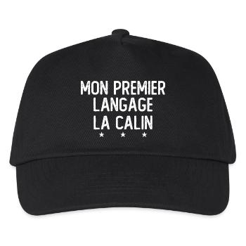My first language: hugging - Kids’ Baseball Cap - black - Front