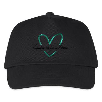 Team der Braut Glitzer Grünes Herz - Kinder Basecap - Schwarz - Vorne