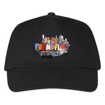 Frankfurt Ghetto Style Graffiti Airbrush Design - Kinder Basecap - Schwarz - Vorne