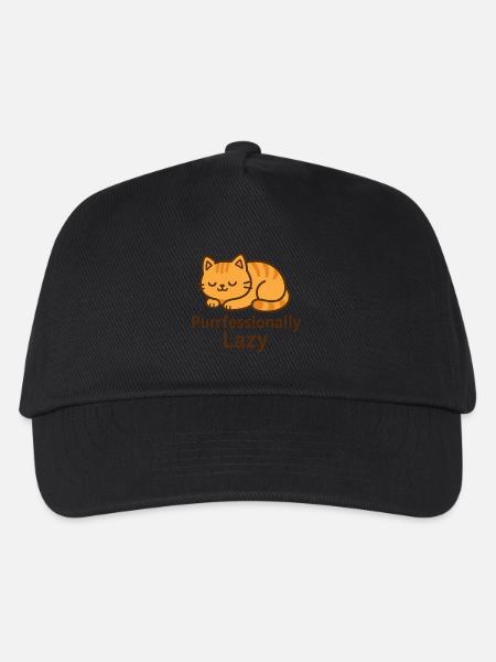 Purrfessionally Lazy – Chill Cat Mode - Kinder Basecap - Schwarz