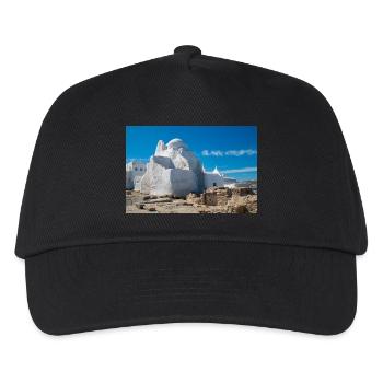 Mykonos Altstadt Kirche Panagia Paraportiani - Kinder Basecap - Schwarz - Vorne