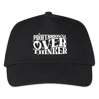 Professional Overthinker Witty Typography Humor - Kids’ Baseball Cap - black - Front