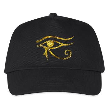 Kosmisches Auge des Horus - Goldene Version - Kinder Basecap - Schwarz - Vorne