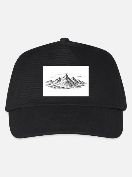 Bergpanorama - Kinder Basecap - Schwarz