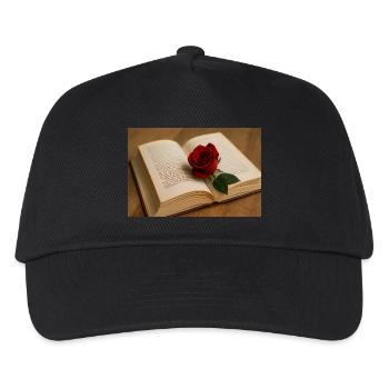 Buche und rote Rose - Kinder Basecap - Schwarz - Vorne