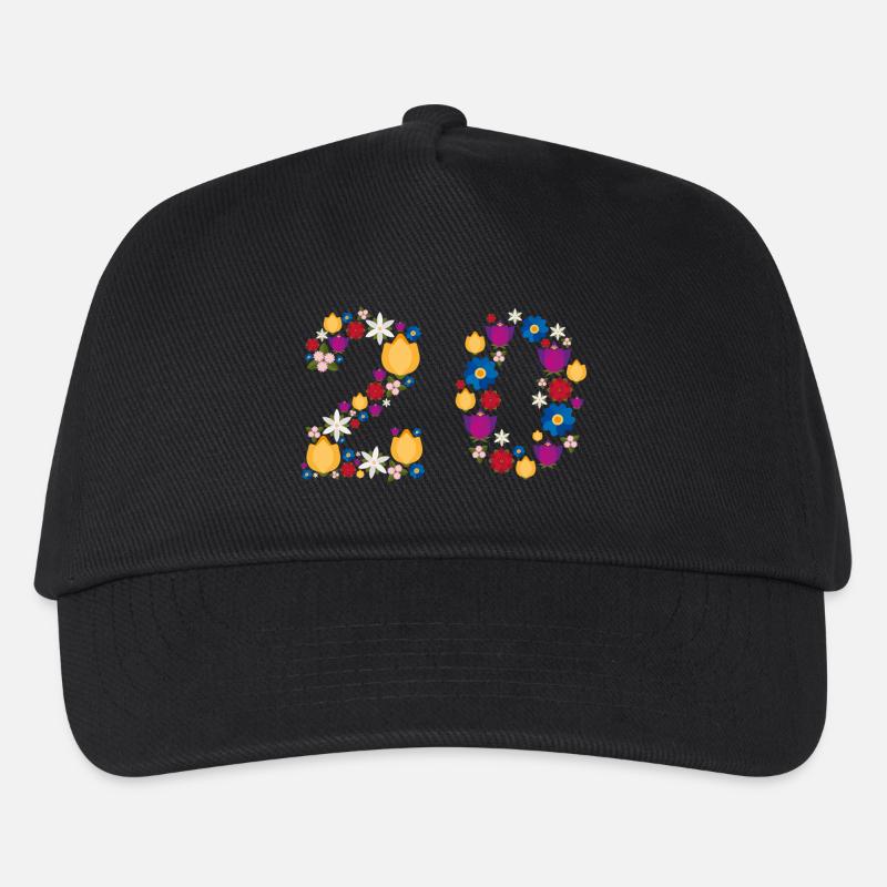 Flowers 20 - Kinder Basecap - Schwarz