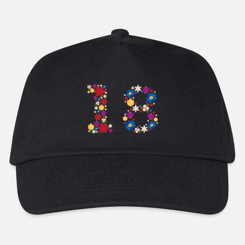 Flowers 18 - Kinder Basecap - Schwarz