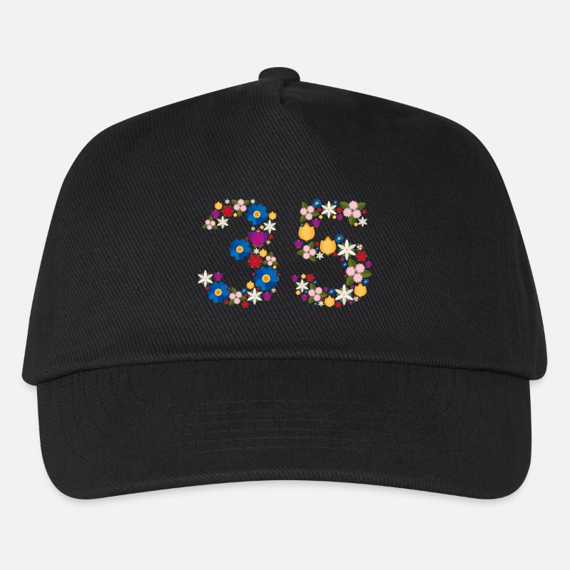 Flowers 35 - Kinder Basecap - Schwarz