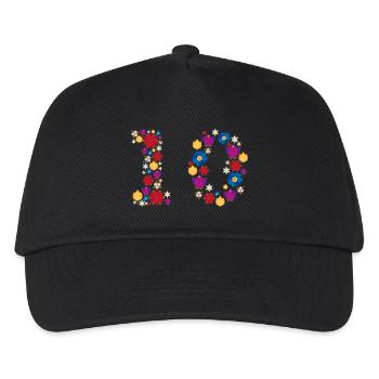 Flowers 10 - Kinder Basecap - Schwarz - Vorne