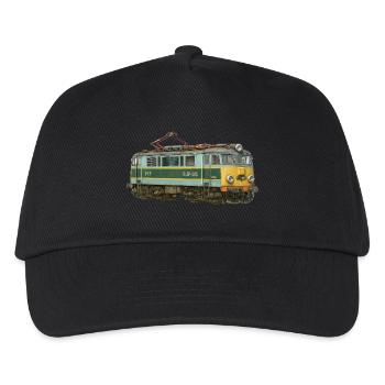 EU07 Elektrolokomotive, Lokomotive, Eisenbahn, Züge, Reisen - Kinder Basecap - Schwarz - Vorne
