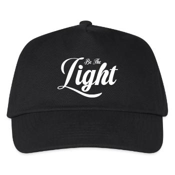 Sei das Licht | Weiße Typografie reinigen - Kinder Basecap - Schwarz - Vorne