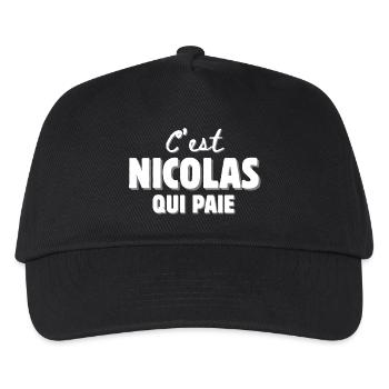 Nikolaus. Vorname Nicolas - Kinder Basecap - Schwarz - Vorne