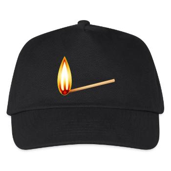 Allumette allumée avec une grande flamme chaude - Casquette de baseball Enfant - noir - Devant
