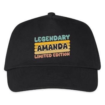 Name: Amanda - Kids’ Baseball Cap - black - Front