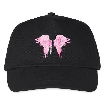 Angel wings,pink,colorful wings,graffiti - Kids’ Baseball Cap - black - Front