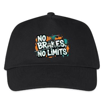 No Brakes, No Limits Urban Skater Street Fashion - Kinder Basecap - Schwarz - Vorne