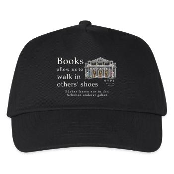 New York City, Zeichnung Bibliothek - Kinder Basecap - Schwarz - Vorne
