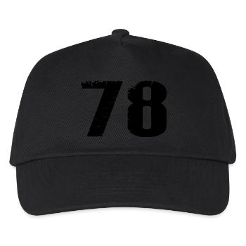 78 Number Jersey - Kids’ Baseball Cap - black - Front
